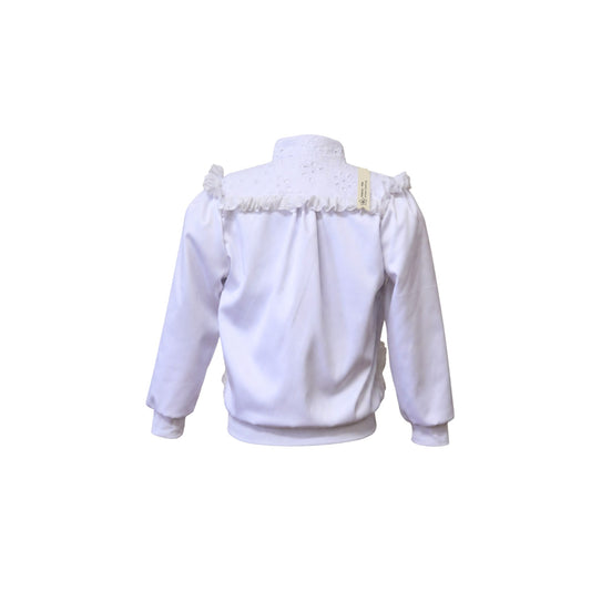White Milkmaid Frill Bomber