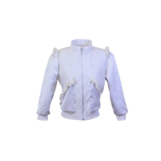 White Milkmaid Frill Bomber