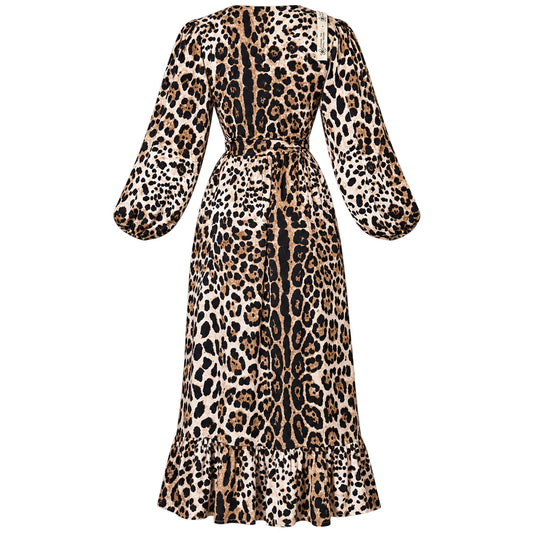 Satin Leopard Dress