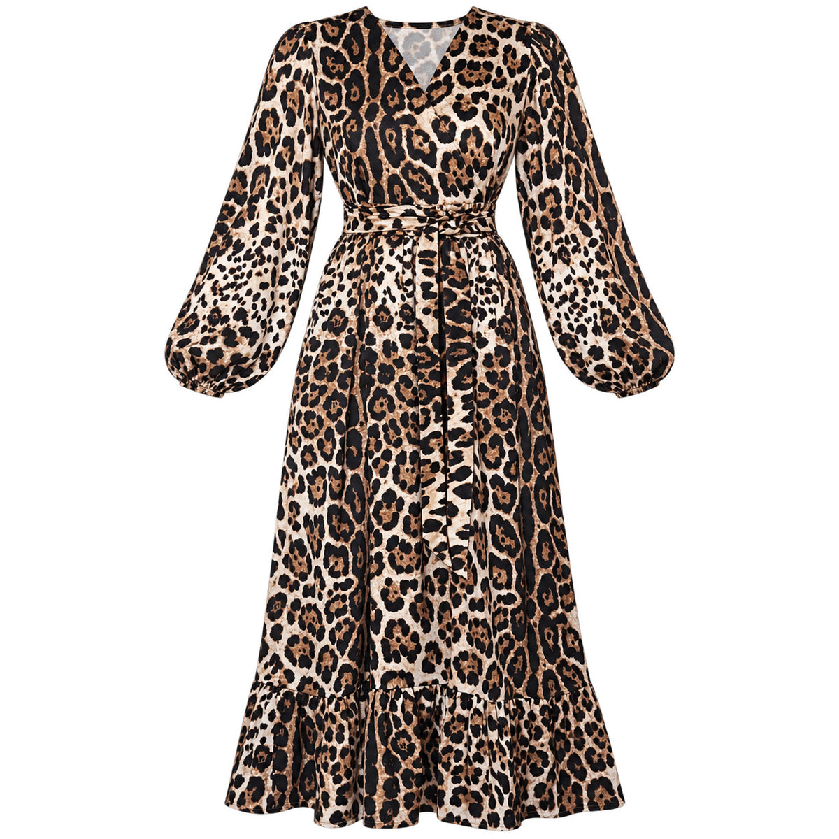 Satin Leopard Dress