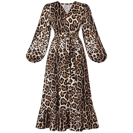 Satin Leopard Dress
